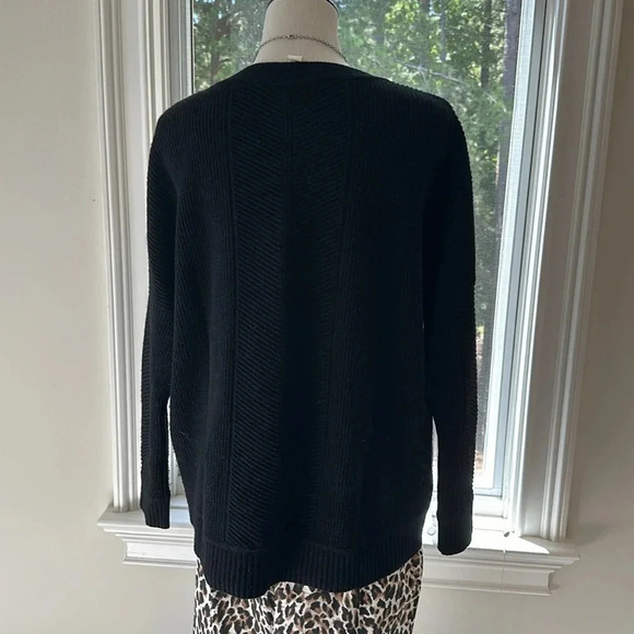 ATHLETA WOOL CASHMERE HABITAT SWEATER, Black, Small, VGUC, Drop Shoulder - Picture 7 of 9